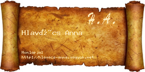 Hlavács Anna névjegykártya