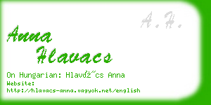 anna hlavacs business card